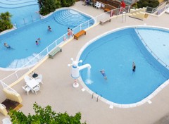 Heated outdoor pool at Devon Cliffs