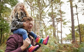 A dad and daughter enjoying the Nature Trail
