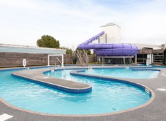 The outdoor lazy river at Marton Mere holiday park