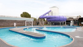 The outdoor lazy river at Marton Mere holiday park