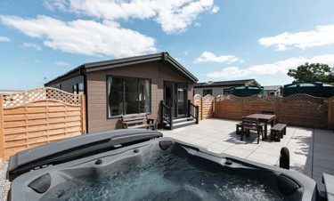 An example of a hot tub lodge at our Golden Sands Holiday Park in Mablethorpe, Lincolnshire