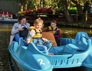 Pedalo on the Primrose Valley boating lake