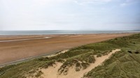 The dunes and beach flats shown from above.