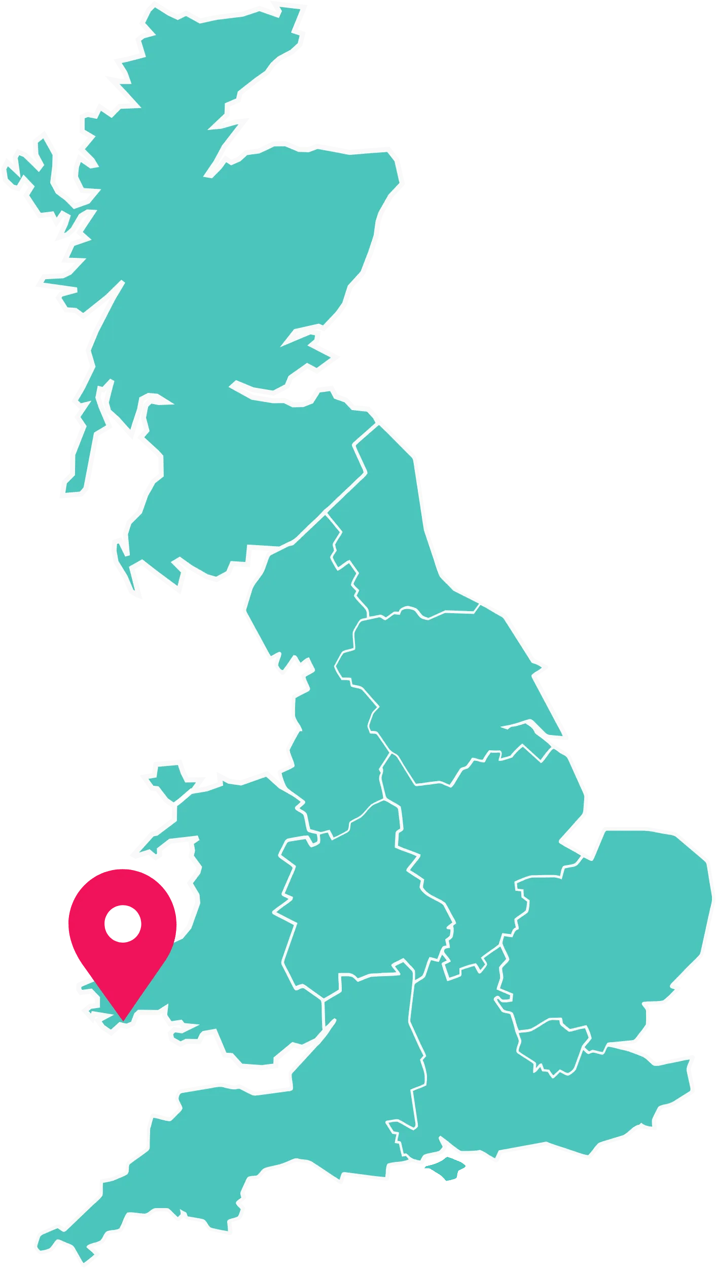 UK map highlighting Static Caravans for sale at Lydstep Beach