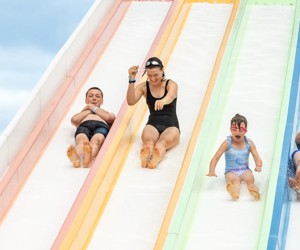 Outdoor pool slide at Doniford Bay