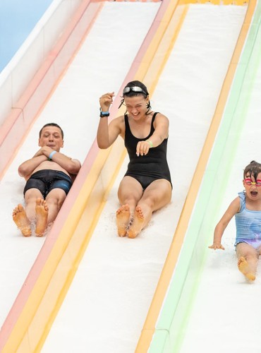 Outdoor pool slide at Doniford Bay