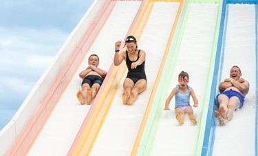 Outdoor pool slide at Doniford Bay