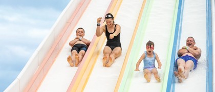 Outdoor pool slide at Doniford Bay