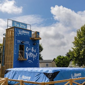 The big air bag catches those brave enough to take on The Jump.