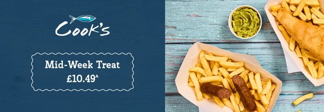 Mid-week fish and chips for £10.49