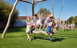Playing together at Cleethorpes Beach