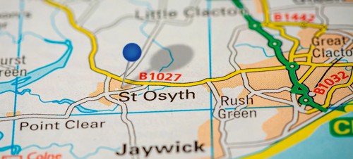 Map of the location of St. Osyth