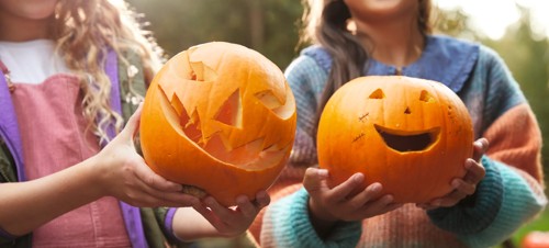 Spooky Halloween pumpkins at a Haven site
