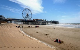 A view of Pleasure Beach along Fylde Coast in Blackpool