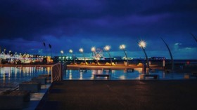 Blackpool Promenade at night 