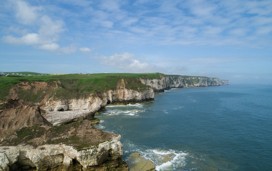 Clifftop walks around the headland at Thornwick Bay