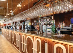 The bar inside The London Stone J D Wetherspoon pub at Kent Coast Holiday Park.
