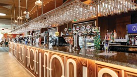 The bar inside The London Stone J D Wetherspoon pub at Kent Coast Holiday Park.