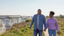 Walking alongside the lagoon