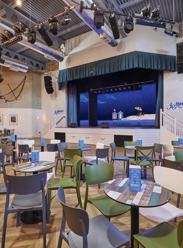 The stage area at the new Marina Bar and Stage, Skegness