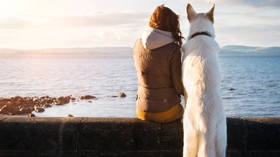 Lady and her dog
