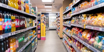 A view of the shopping aisles in Kent Coast's on-park supermarket.