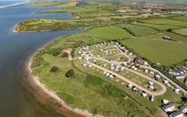 A birds' eye view of the touring area by the sea at Littlesea, Dorset.