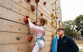 Climbing wall at Primrose Valley