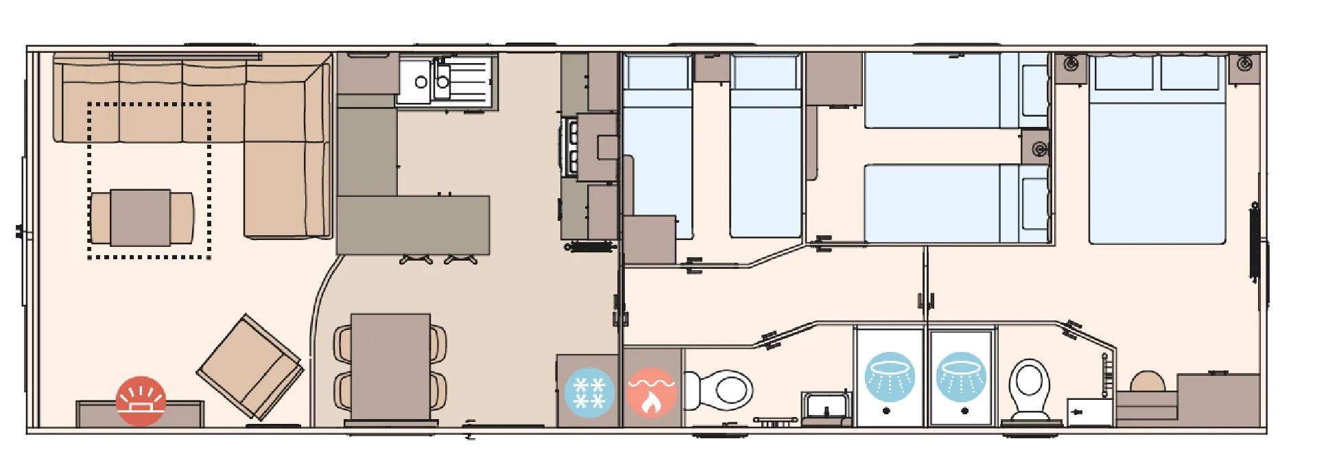 caravan's floorplan
