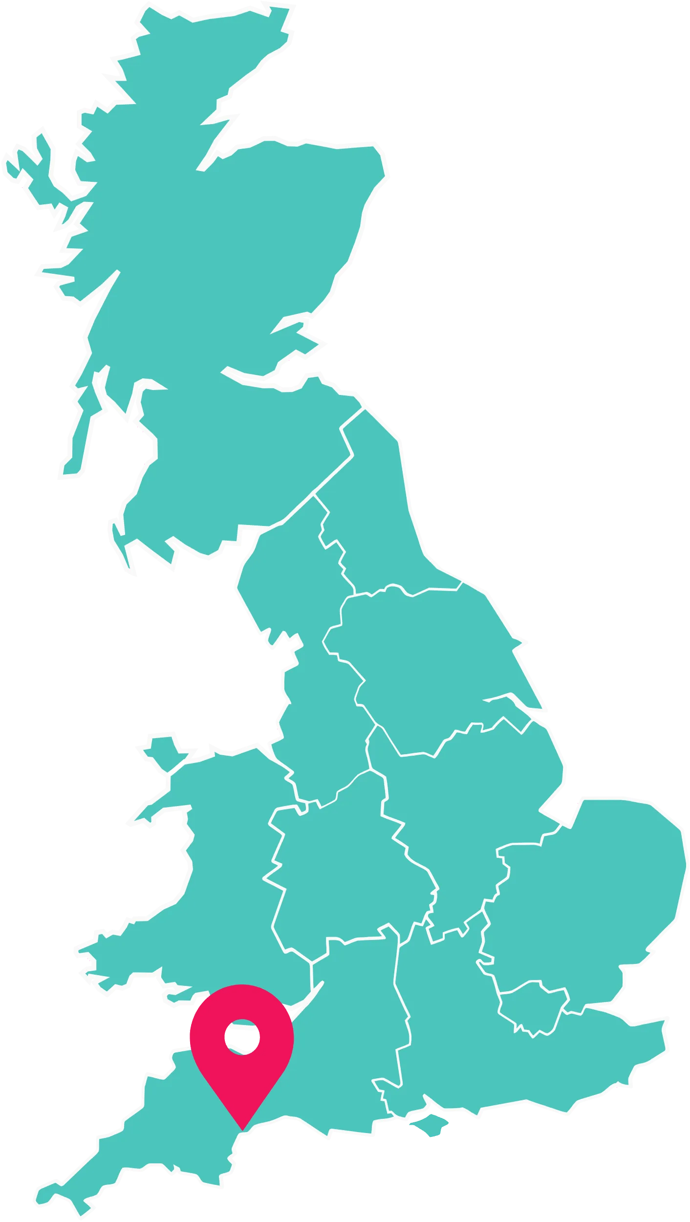 UK map highlighting Static Caravans for sale at Devon Cliffs