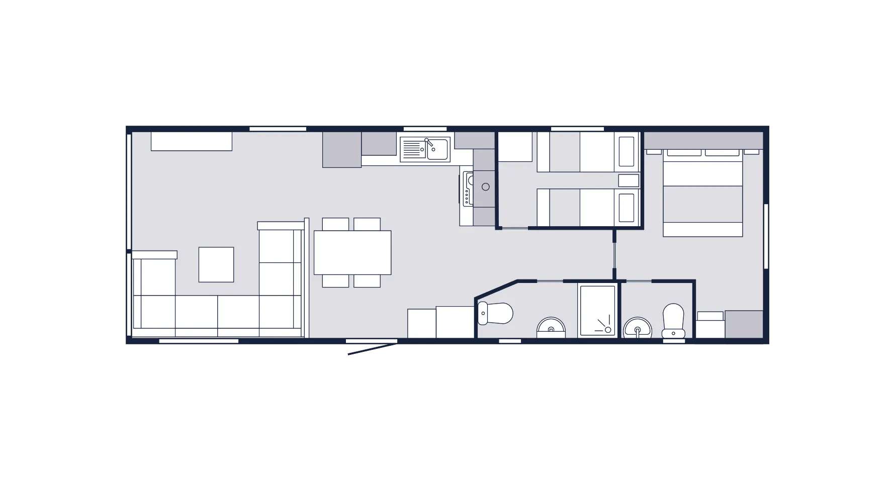 Victory Ashberry two bedroom caravan layout