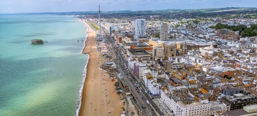 Aerial view of the Sussex shoreline