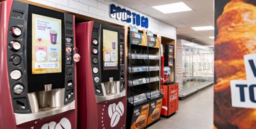 Costa express machines inside Kent Coast's on-park supermarket.