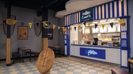 Cook's at Reighton Sands. Call in for a takeaway or perch on one of the benches inside.