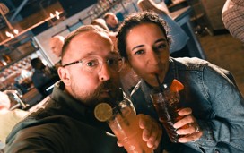 Enjoying drinks at the Coast House