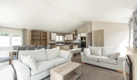 A panelled interior in one of our lodges.