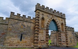Entrance Gate Of Ford Castle - Etal Berwick-upon-Tweed, County of Northumberland, England, United Kingdom