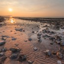 The rocky beach at Doniford Bay