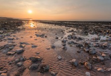 The rocky beach at Doniford Bay