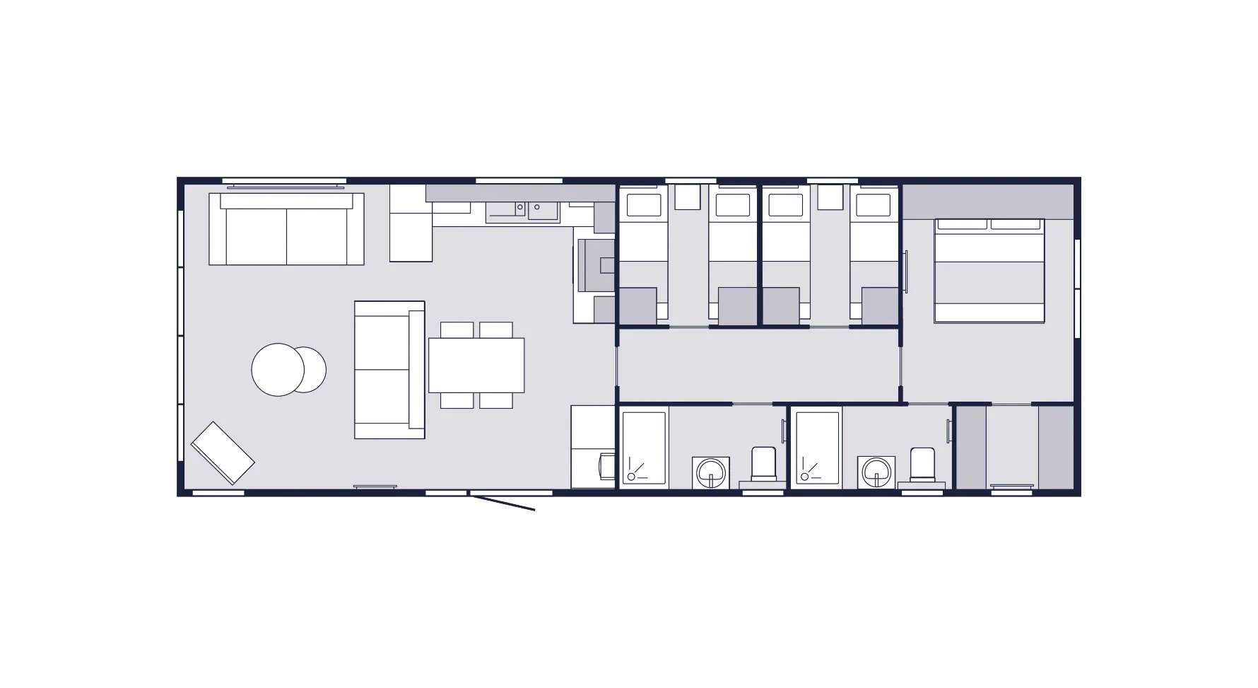 Victory Davenport three bedroom caravan layout