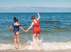 Two sandy beaches below Berwick park