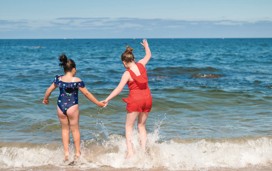 Two sandy beaches below Berwick park