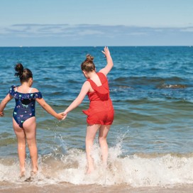 Two sandy beaches below Berwick park