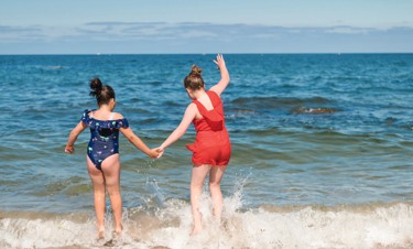 Two sandy beaches below Berwick park