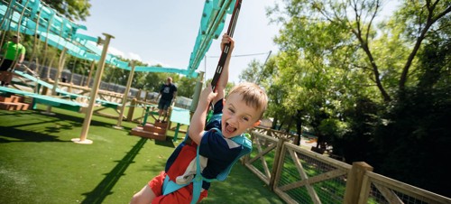 Little ones will love mastering the obstacles and getting the thrill of a zip wire!