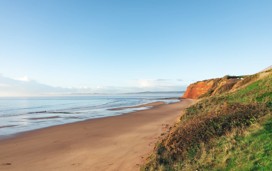 Sandy Bay beach at Haven's Devon Cliffs holiday park in Exmouth.