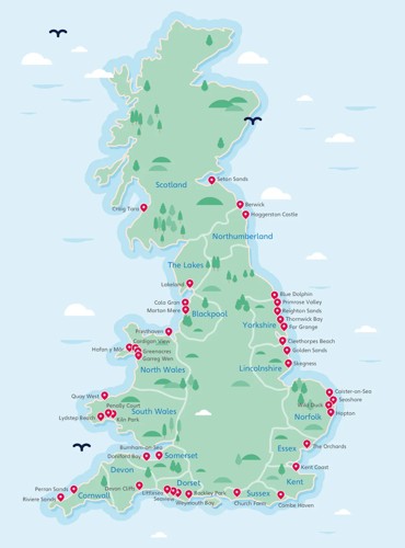 Coastal locations across England, Wales and Scotland