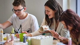 A pottery creation in the Pic ‘n’ Paint Studio