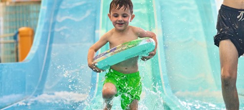 The multi-lane slide at the Adventure Pool