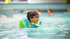 Splashing in the pool at Caister-on-Sea